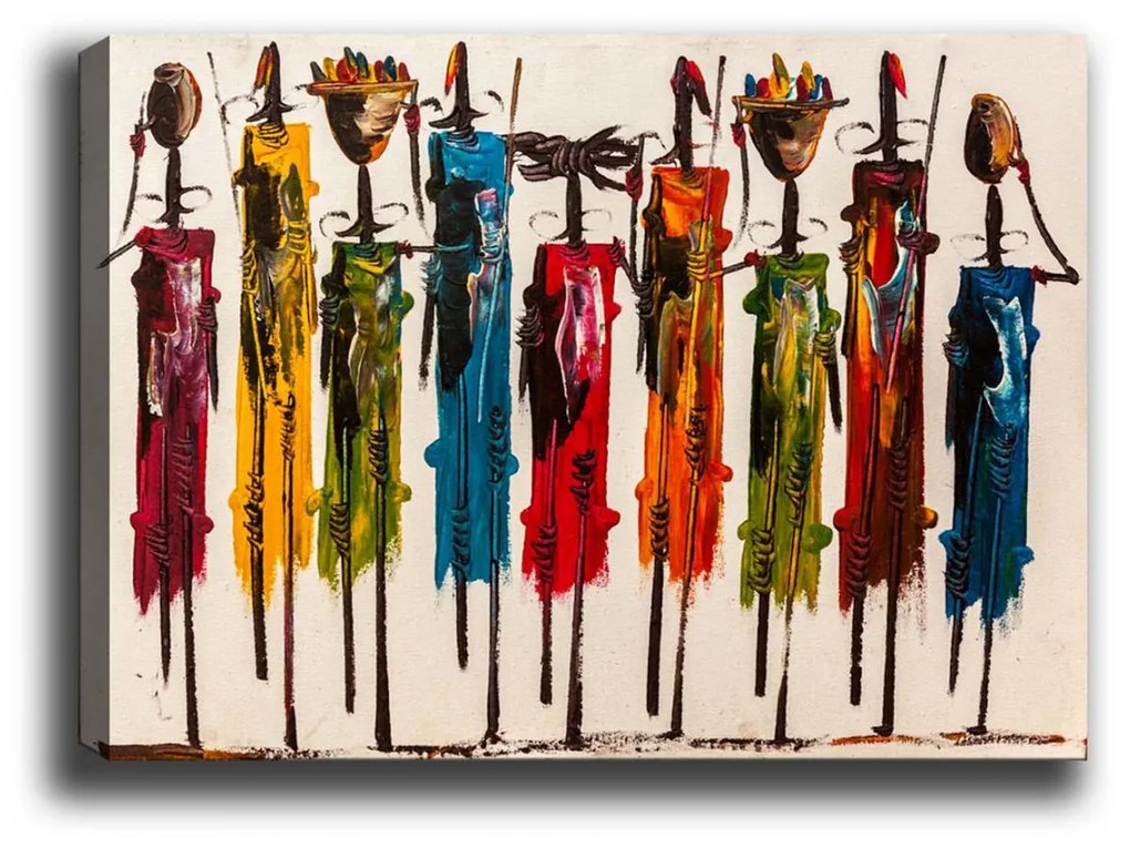 ΠΙΝΑΚΑΣ ΚΑΜΒΑΣ COLORFUL AFRICAN ART  100X3X70 εκ.