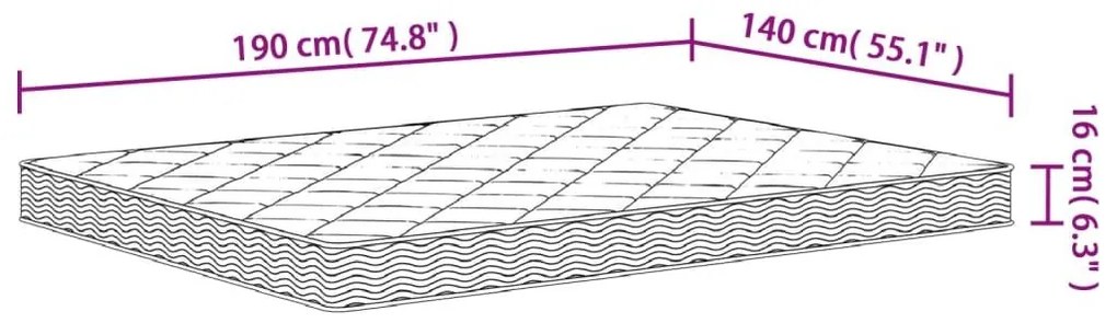 Στρώμα Αφρού Medium Soft 140x190 εκ. - Λευκό