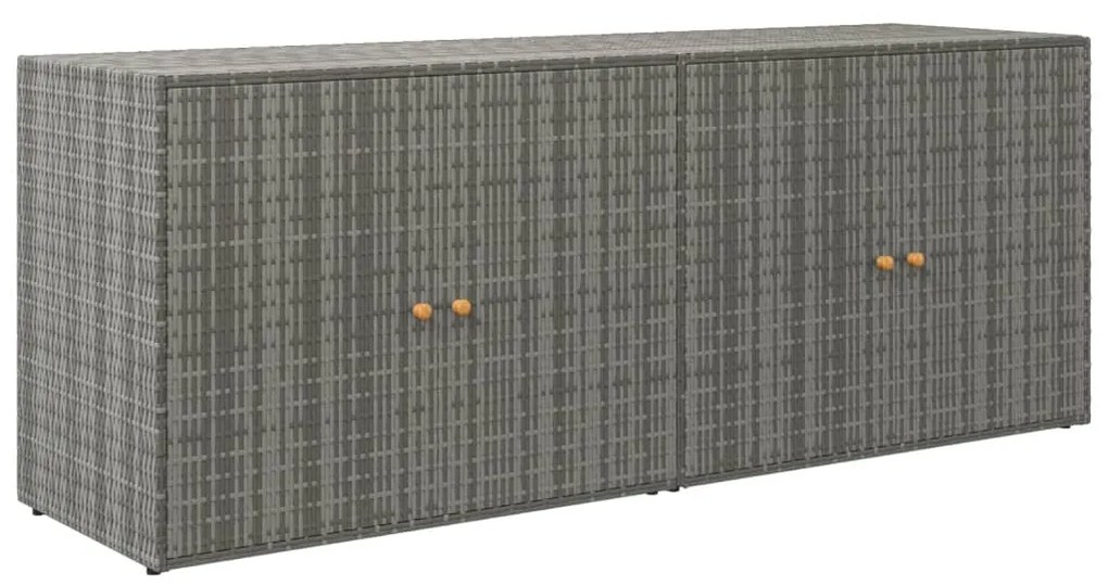 vidaXL Ντουλάπι Αποθήκευσης Κήπου Γκρι 198x55,5x80 εκ. Συνθετικό Ρατάν