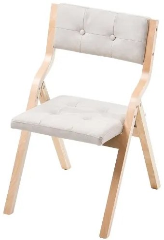 VEVOR Wooden Folding Chairs with Padded Cushion and Wooden Frame Beige Set of 4