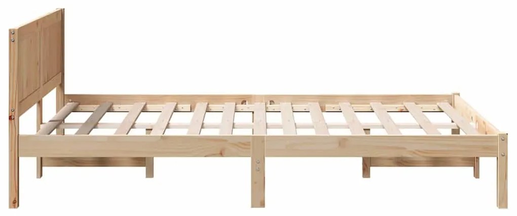 vidaXL Σκελετός Κρεβατιού Καφέ 140 x 190 cm Μασίφ ξύλο πεύκου