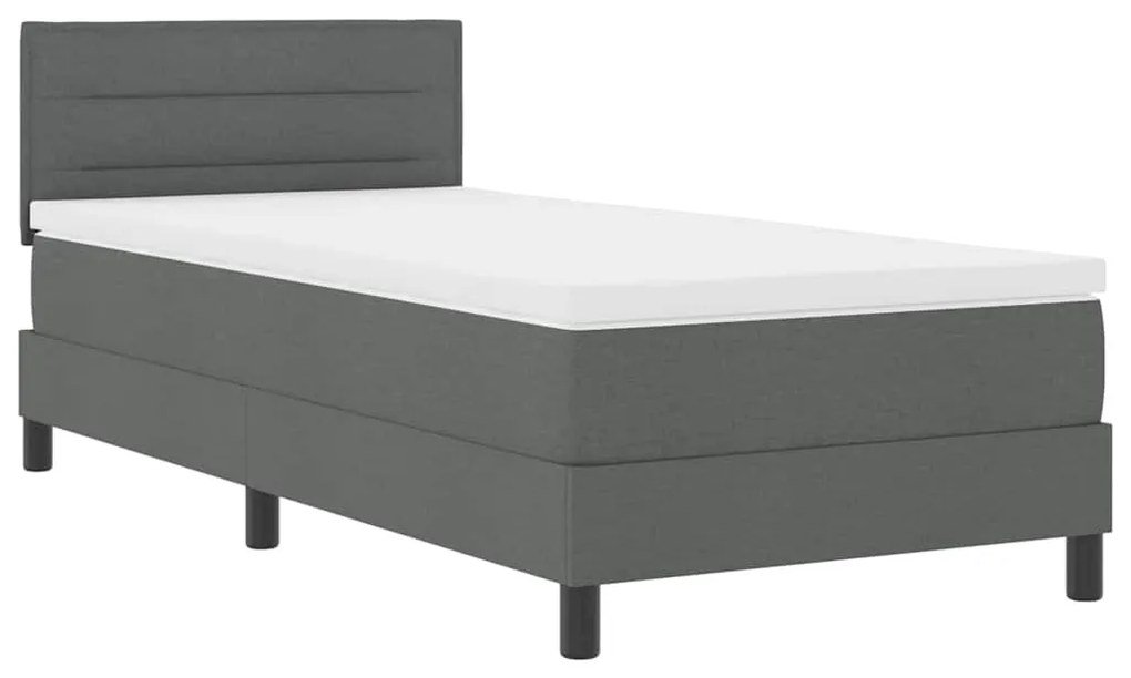 vidaXL Κρεβάτι box spring με στρώμα Σκούρο Γκρι 80 x 200 cm ύφασμα