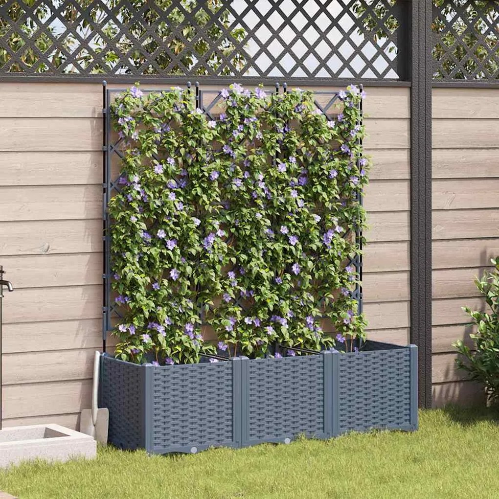 vidaXL Κηποτινάκι με Τρέλα 3 pcs Ανοιχτό γκρι 120 x 40 x 143 εκ. PP