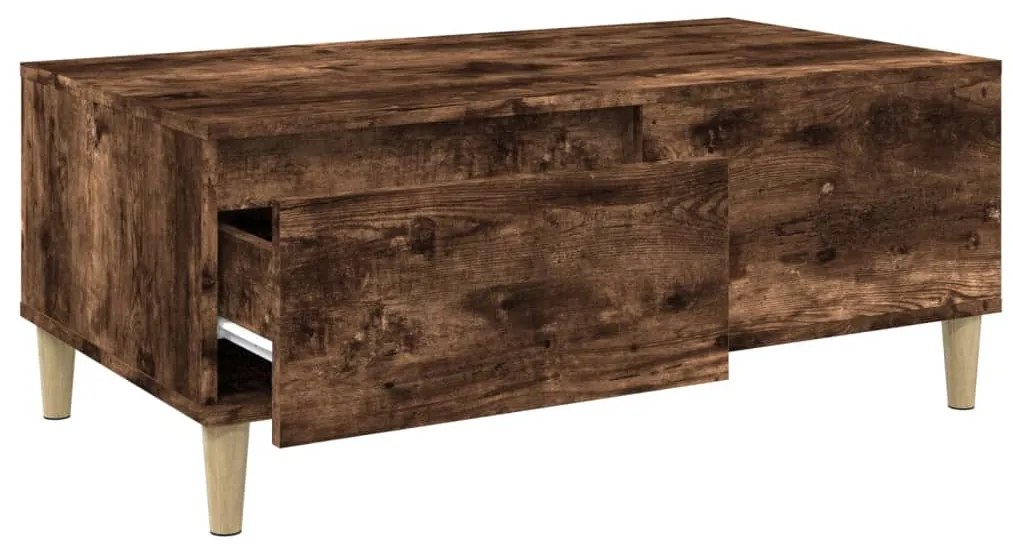 vidaXL Τραπεζάκι Σαλονιού Καπνιστή Δρυς 90x50x36,5 εκ. Επεξεργ. Ξύλο