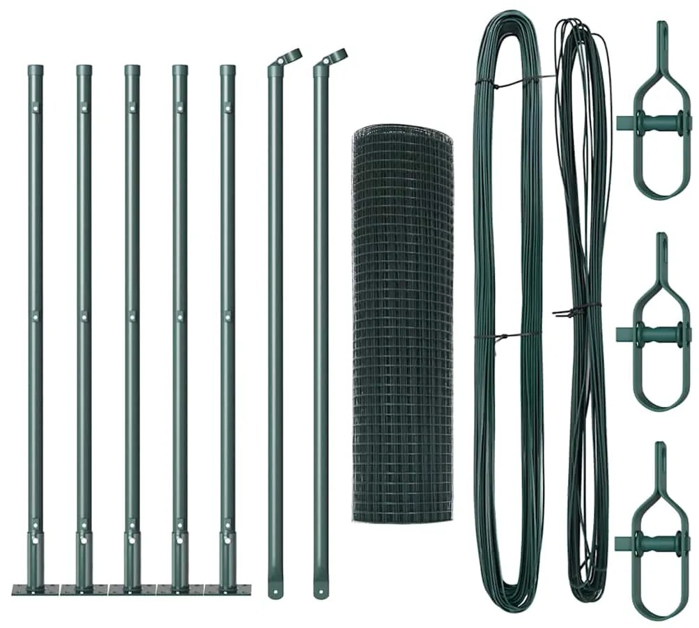 vidaXL Στύλος Περιφράξεων Πράσινο 10 x 0,5 μ (ρολό 12 x 12 mm) Ατσάλι