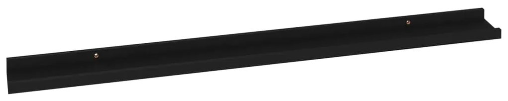 vidaXL Ράφια Τοίχου 2 τεμ. Μαύρα 100 x 9 x 3 εκ.