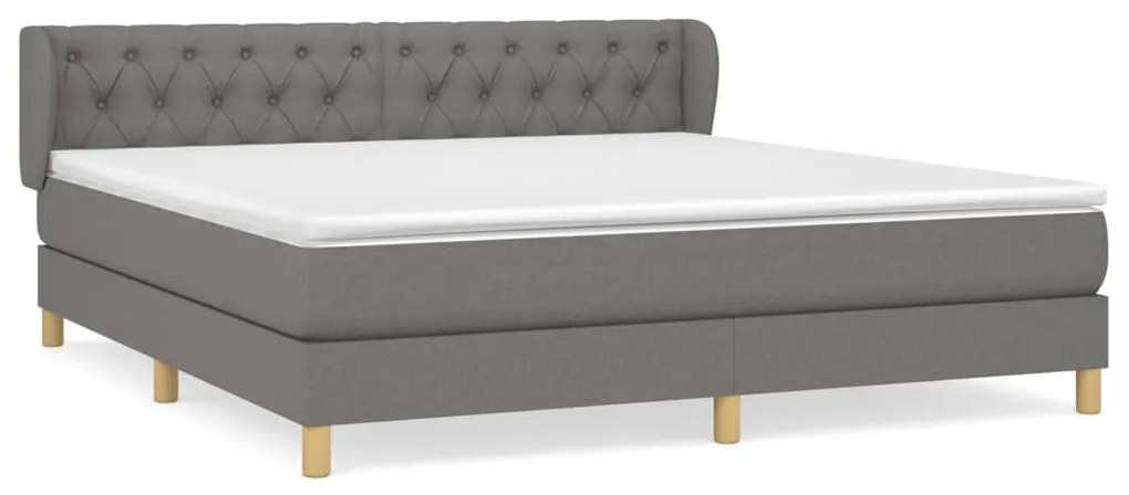 ΚΡΕΒΑΤΙ BOXSPRING ΜΕ ΣΤΡΩΜΑ ΣΚΟΥΡΟ ΓΚΡΙ 160X200 ΕΚ ΥΦΑΣΜΑΤΙΝΟ 3127054