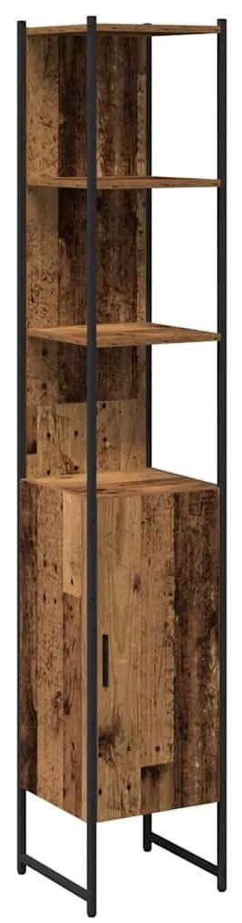 vidaXL Σετ Επίπλων Μπάνιου με ράφι 4 pcs Καφέ Επεξεργασμένο ξύλο