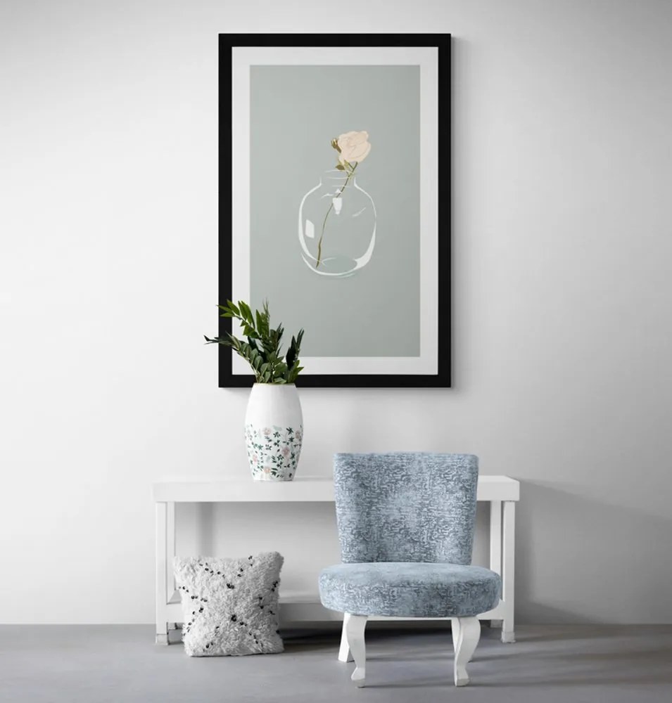 Αφίσα με παρπαστού Λουλούδι σε βάζο σε απλό στιλ - 20x30 white