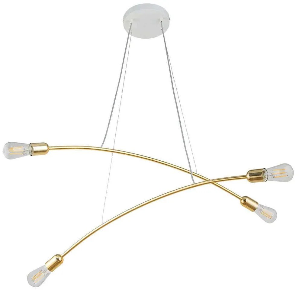 Φωτιστικό Οροφής Helix 5622 4xΕ27 15W 90x125cm Gold TK Lighting