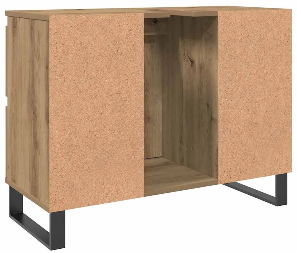 vidaXL Ντουλάπι νιπτήρα μπάνιου Δρυς τεχνίτης 80x33x60 cm