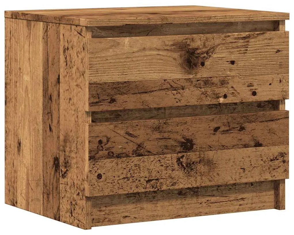 Κομοδίνα 2τεμ. Παλιό Ξύλο 50x40x43.5 εκ από Επεξεργασμένο Ξύλο - Καφέ
