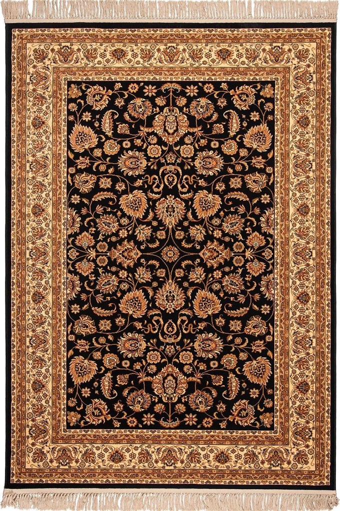 Χαλί Isfahan 3783B Black-Cream Βιοκαρπέτ 200X290cm
