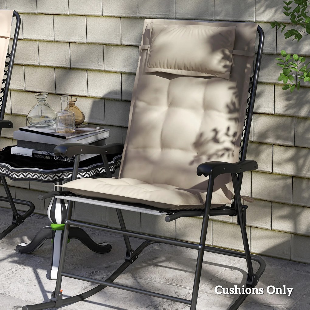 Outsunny Σετ 2 Μαξιλάρια για Ξαπλώστρα Ανθεκτικό στο Νερό Μαξιλάρι για Ξαπλώστρα Κήπου 50x116x5 cm, Μπεζ