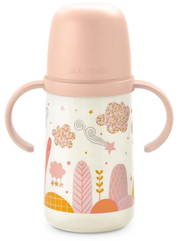 Suavinex Μπουκάλι Εκπαιδευτικό με λαβές 270ml +6μ Dreams Pink
