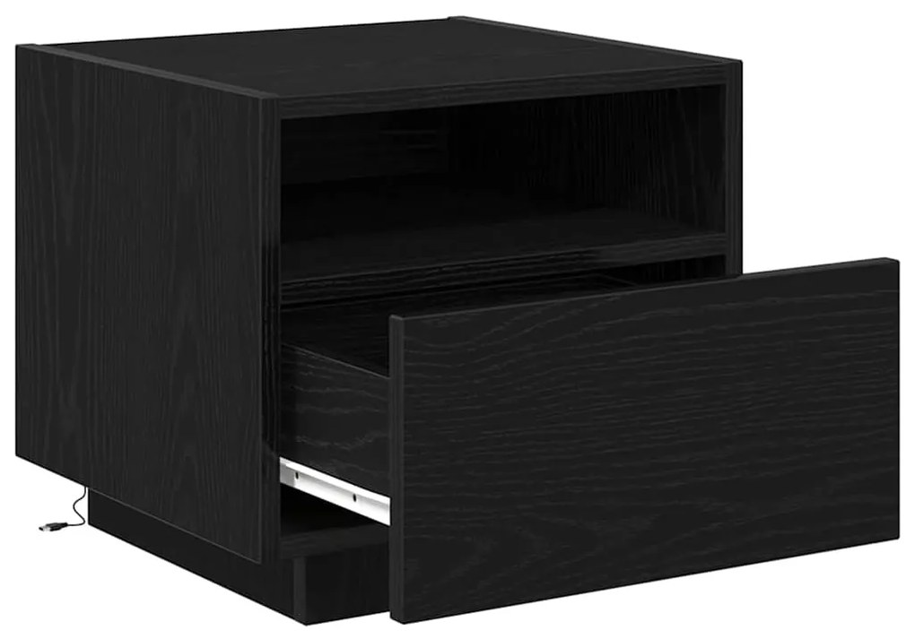 vidaXL Κομοδίνο Μαύρη δρυς 40 x 39 x 37 εκ Επεξεργασμένο ξύλο
