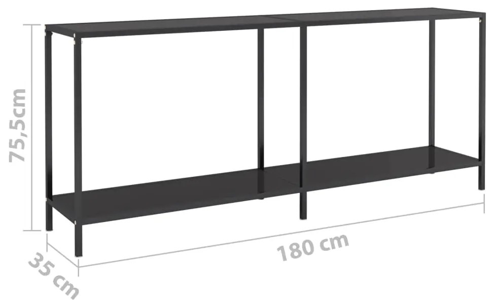 vidaXL Τραπέζι Κονσόλα Μαύρο 180 x 35 x 75,5 εκ. από Ψημένο Γυαλί