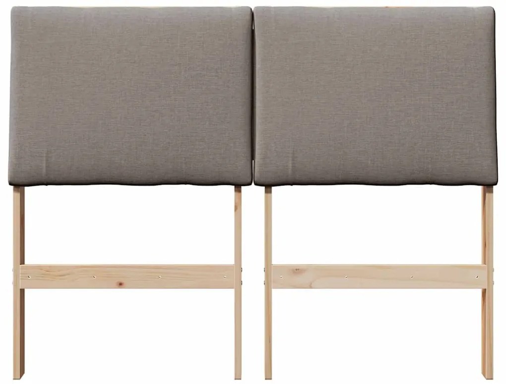 vidaXL Ταπετσαρισμένο κεφαλάρι Taupe 135 cm Στερεά ξυλεία πεύκου