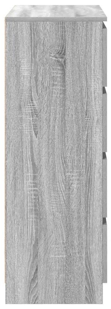 Sideboard Grey Sonoma 80x35x99 cm Ξύλινο μηχανουργικό ξύλο - Γκρι