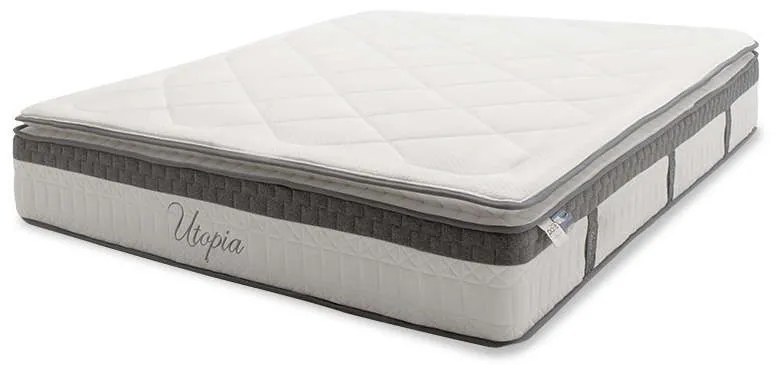Στρώμα Utopia Pocket Spring Με Ανώστρωμα 30-32cm 150x200cm White-Grey Διπλό Foam