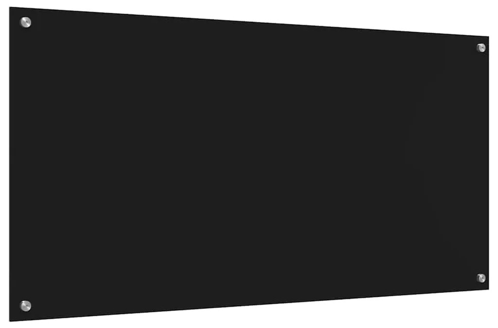 vidaXL Πίσω Πάνελ Κουζίνας Μαύρο 120 x 60 x 0.6 εκ. σκληρυμένο γυαλί