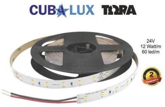 Ταινία LED 11,4W/m 5M 60LED/M 24V CRI80 2700K 1056lm/m ΤΩRA 500099 Cubalux 500099