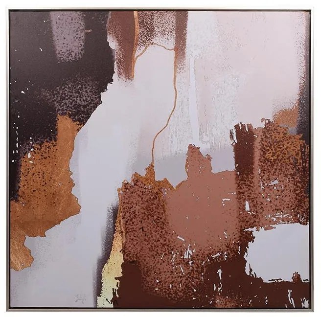 Κάδρο FL56944 Fylliana Μπέζ - Λευκό και Καφέ χρώμα 80x3x80εκ.