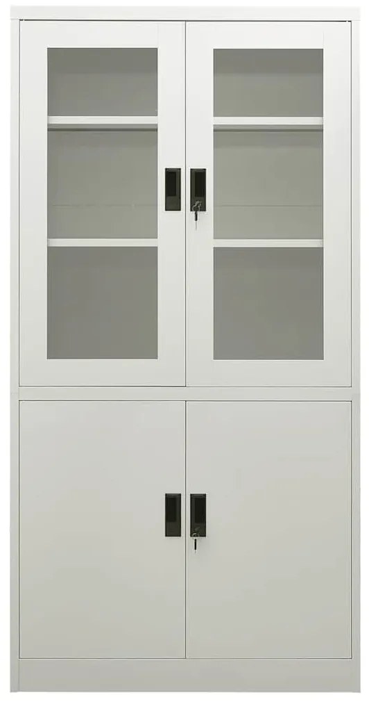 vidaXL Ντουλάπα Γραφείου 90 x 40 x 180 εκ. Ανοιχτό Γκρι Ατσάλινη