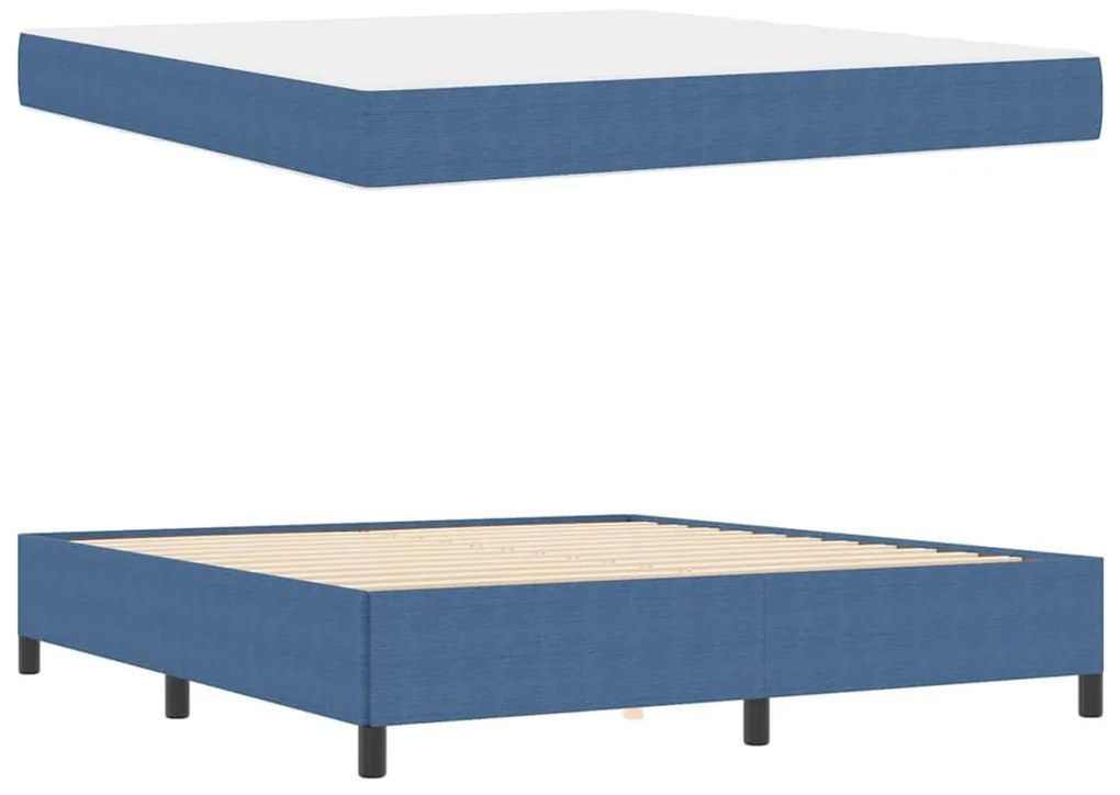 vidaXL Σκελετός Κρεβατιού με στρώμα Μπλε 180 x 200 cm ύφασμα