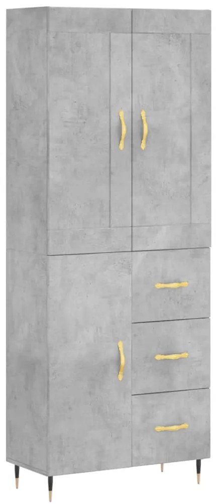 vidaXL Ντουλάπι Γκρι Σκυροδέματος 69,5x34x180 εκ. Επεξεργασμένο Ξύλο