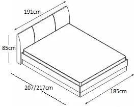 Κρεβάτι ξύλινο με δερμάτινη/ύφασμα FAVORITE 180x190 DIOMMI 45-028