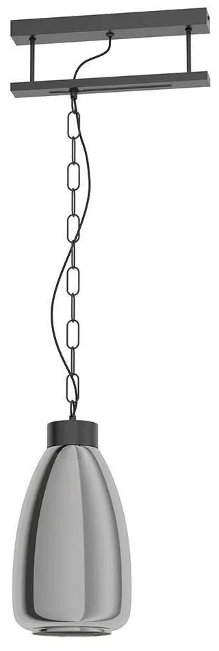 Φωτιστικό Οροφής-Ράγα 'Brickfield' 43394 Black-Clear Eglo Metal, Glass