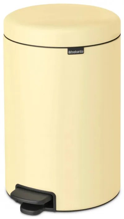 Κάδος απορριμμάτων με πεντάλ Brabantia NewIcon 649044, 20 l, Ομαλό κλείσιμο, Αντιολισθητική βάση, Κίτρινο