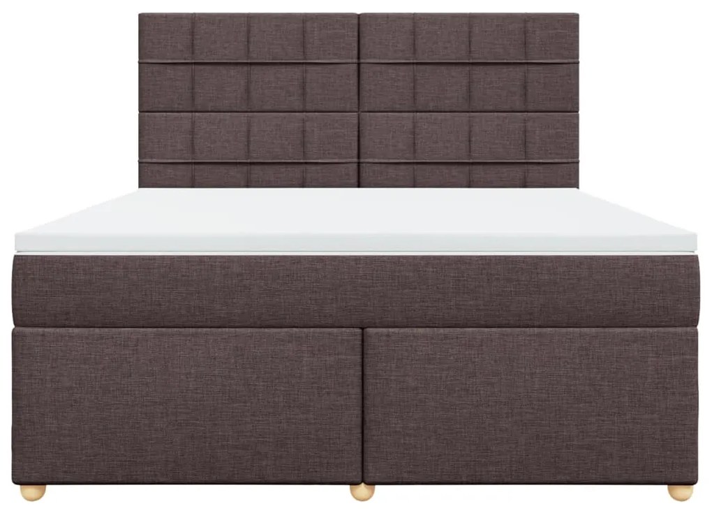 ΚΡΕΒΑΤΙ BOXSPRING ΜΕ ΣΤΡΩΜΑ ΣΚΟΥΡΟ ΚΑΦΕ 180X200 ΕΚ ΥΦΑΣΜΑΤΙΝΟ 3293662