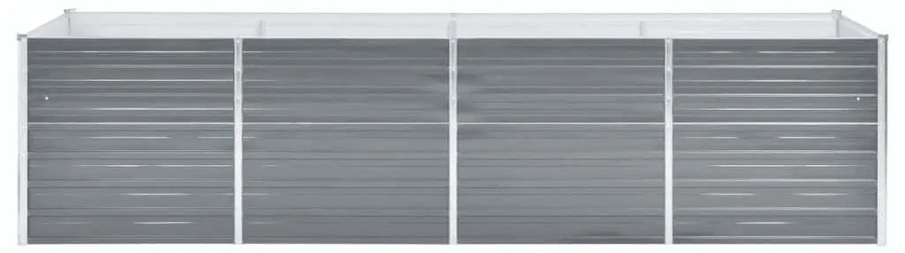 vidaXL Ζαρντινιέρα Υπερυψωμένη Γκρι 320x80x77 εκ. Γαλβανισμ. Χάλυβας