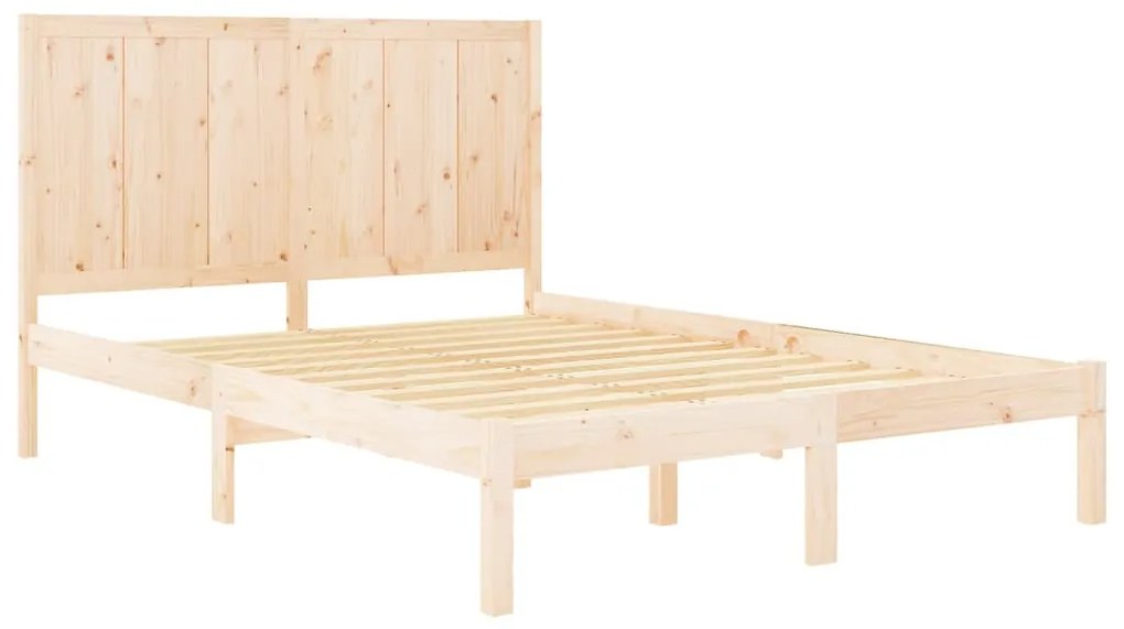 vidaXL Σκελετός Κρεβατιού Χωρίς Στρώμα 140x190 εκ Μασίφ Ξύλο Πεύκου