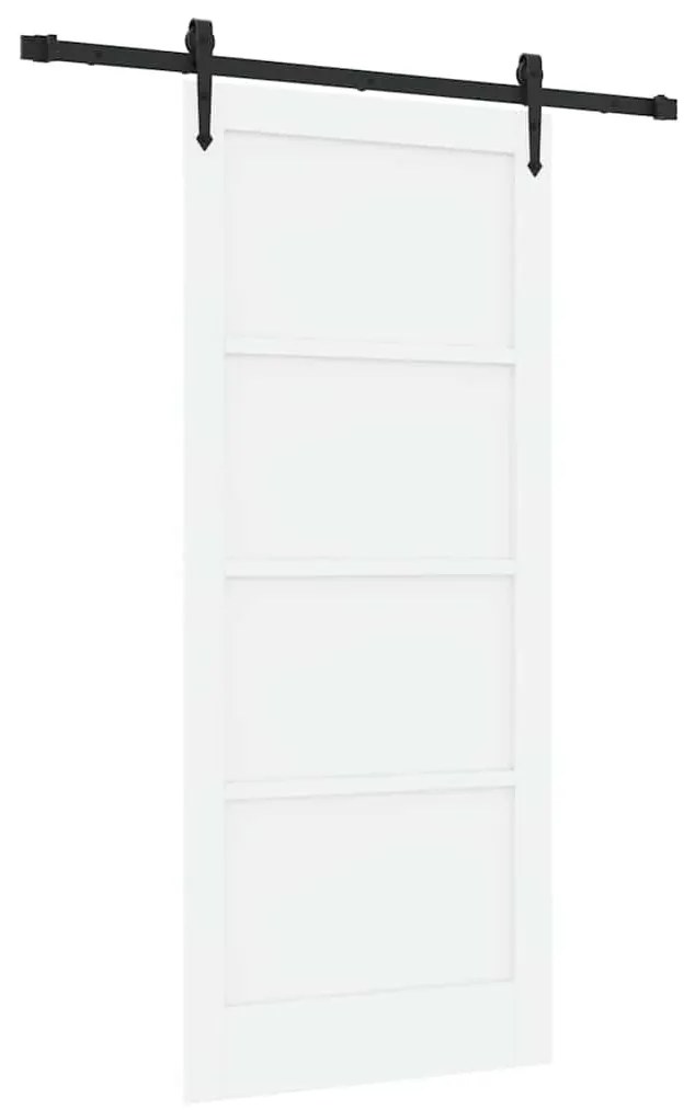 vidaXL Συρόμενη Πόρτα Λευκό 86 x 198.5 cm Μασίφ ξύλο πεύκου