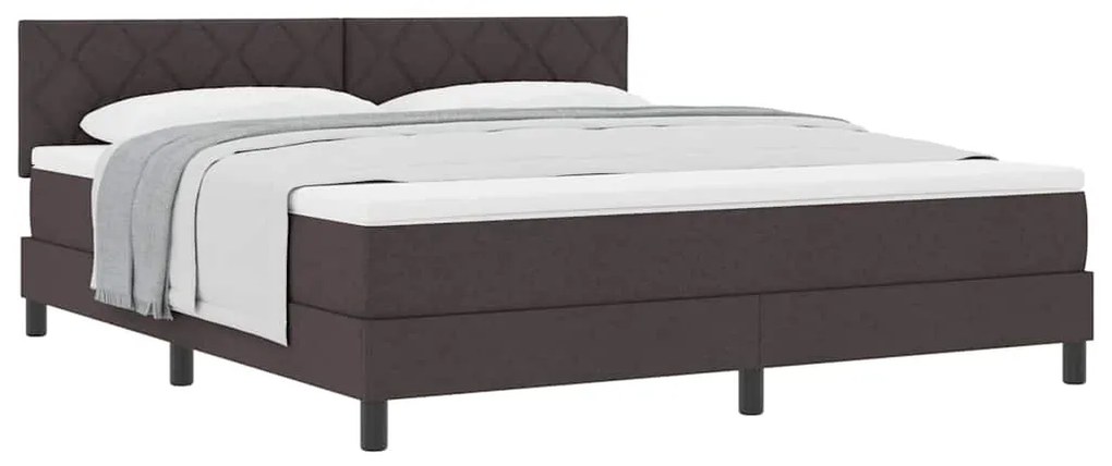 vidaXL Κρεβάτι box spring με στρώμα Σκούρο Καφέ 180 x 200 cm ύφασμα