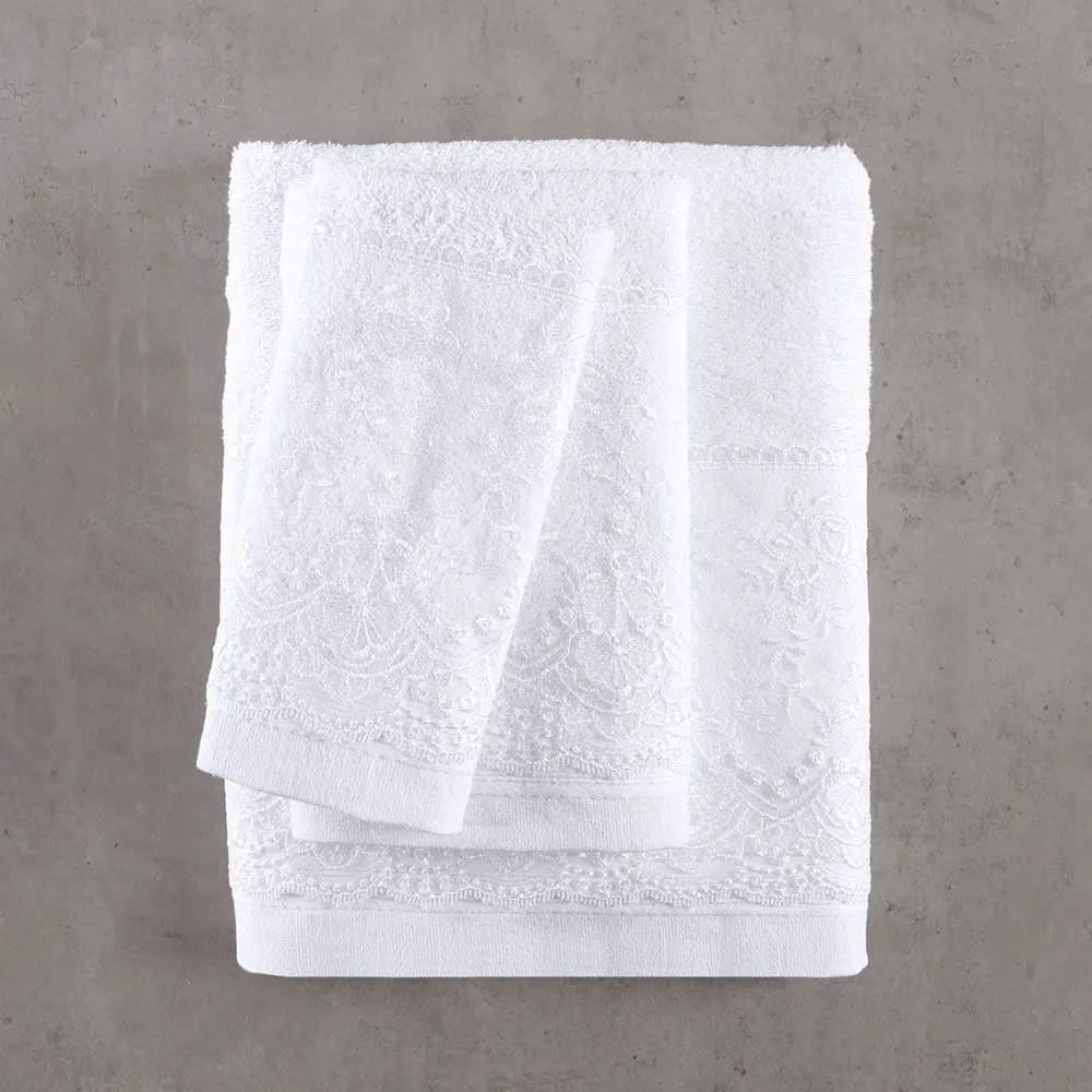 Πετσέτες Dione (Σετ 3τμχ) White Ρυθμός Towels Set 80x150cm 100% Βαμβάκι