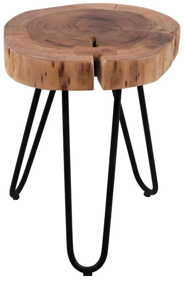 Τραπεζάκι-Σκαμπώ Oslo HM8209.11 35x35x42cm Natural Μέταλλο,Ξύλο