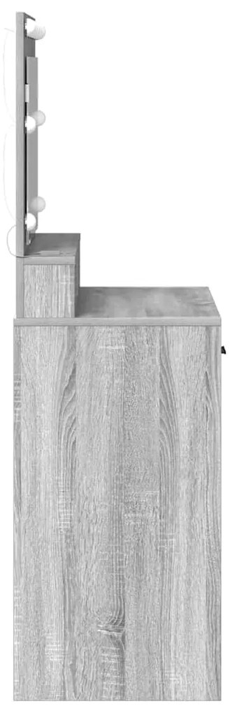 vidaXL Κομοδίνο Γκρίζο Σονομα 79 x 41 x 135 cm Επεξεργασμένο ξύλο