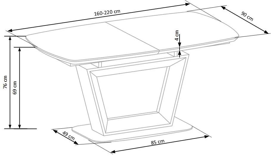 BLACKY extension table DIOMMI V-CH-BLACKY-ST