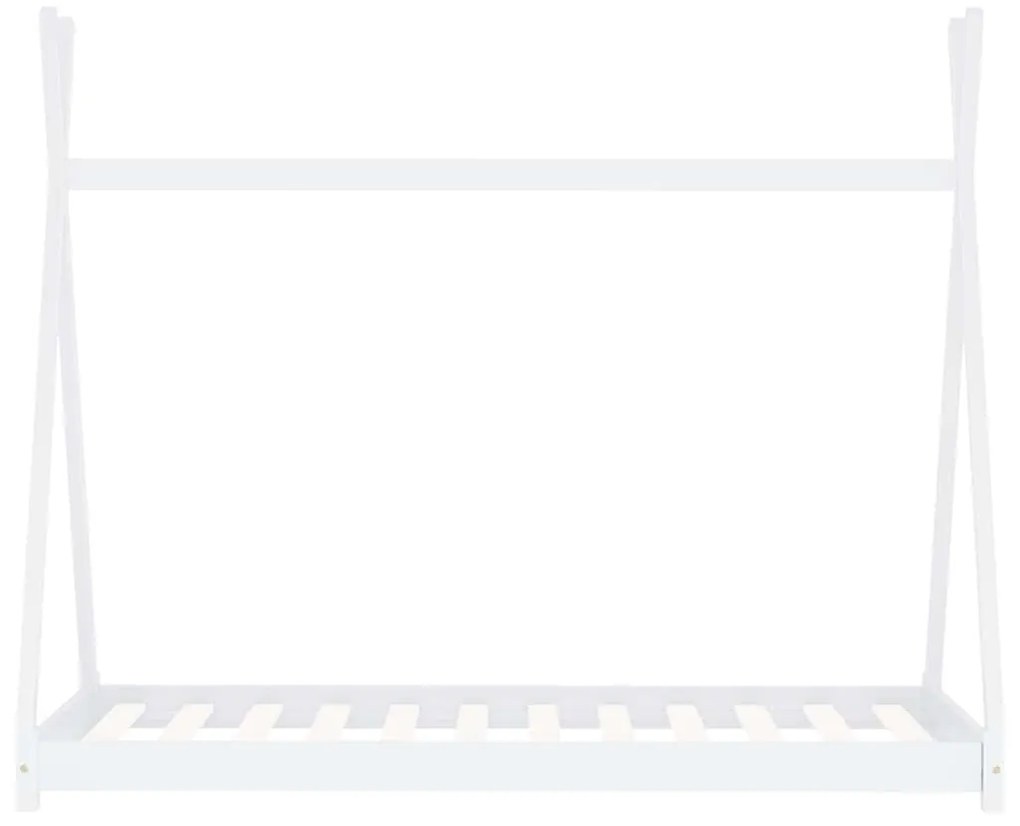 vidaXL Πλαίσιο Κρεβατιού Παιδικό Λευκό 90 x 200 εκ. Μασίφ Ξύλο Πεύκου