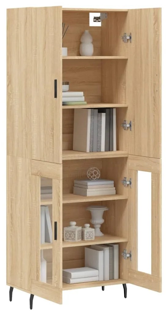 vidaXL Ντουλάπι Sonoma δρυς 69,5 x 34 x 180 εκ. από Επεξεργασμένο Ξύλο