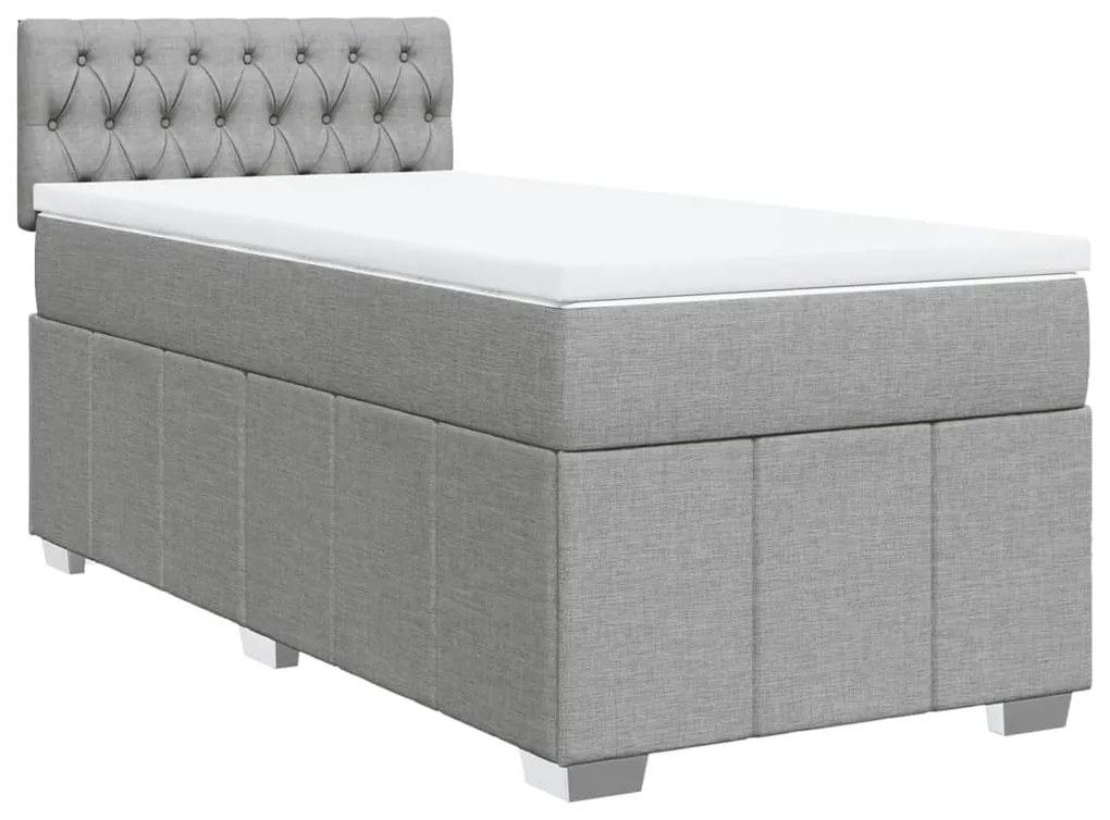 ΚΡΕΒΑΤΙ BOXSPRING ΜΕ ΣΤΡΩΜΑ ΑΝΟΙΧΤΟ ΓΚΡΙ 90X200 ΕΚ. ΥΦΑΣΜΑΤΙΝΟ 3289258