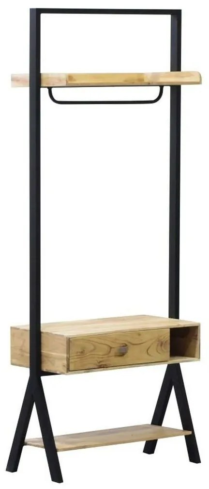 Παγκάκι Home ESPRIT Μαύρο Φυσικό 80 x 40 x 200 cm