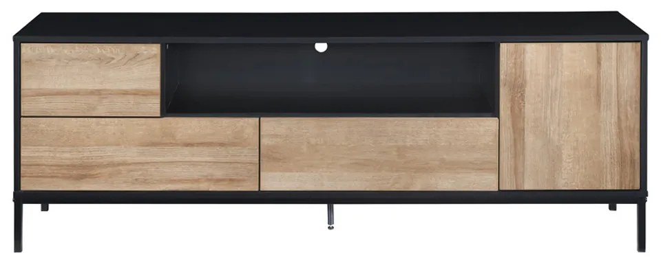 BLACKBIRD TV STAND RIVIERA OAK ΜΑΥΡΟ 160x40,5xH58cm - 05-0670 - 05-0670