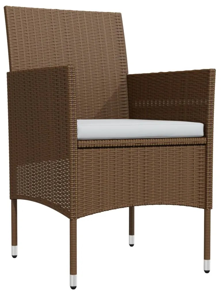 vidaXL Σετ Τραπεζαρίας Κήπου 9 τεμ. Καφέ/Μαύρο Συνθ. Ρατάν + Μαξιλάρια