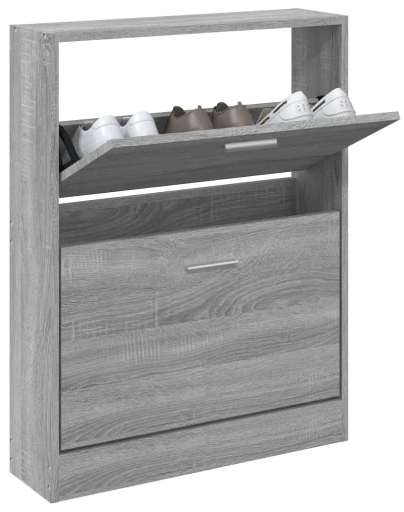 vidaXL Παπουτσοθήκη Γκρι Sonoma 59x17x81 εκ. από Επεξεργασμένο Ξύλο