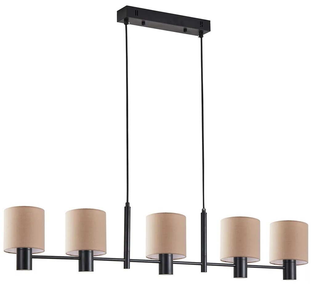 Φωτιστικό Οροφής  SE21-BL-120-SH3 ADEPT PENDANT Black Metal Pendant Brown Shade+ - 51W - 100W - 77-8871